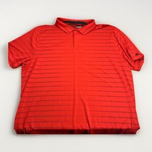 Nike Polo Shirt Mens Size XL Red Stripe Tiger Woods Golf Performance Tech